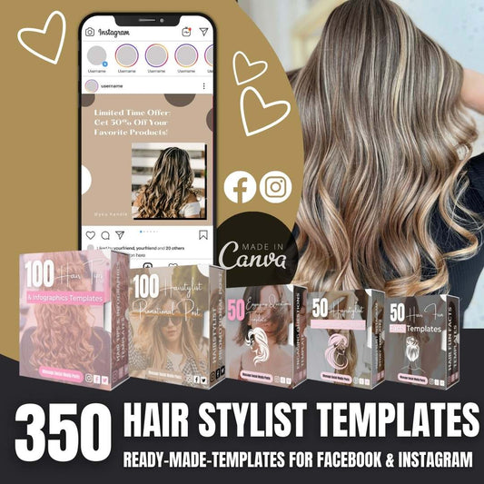 Hair Stylist Bundle - 350 Templates for Facebook & Instagram