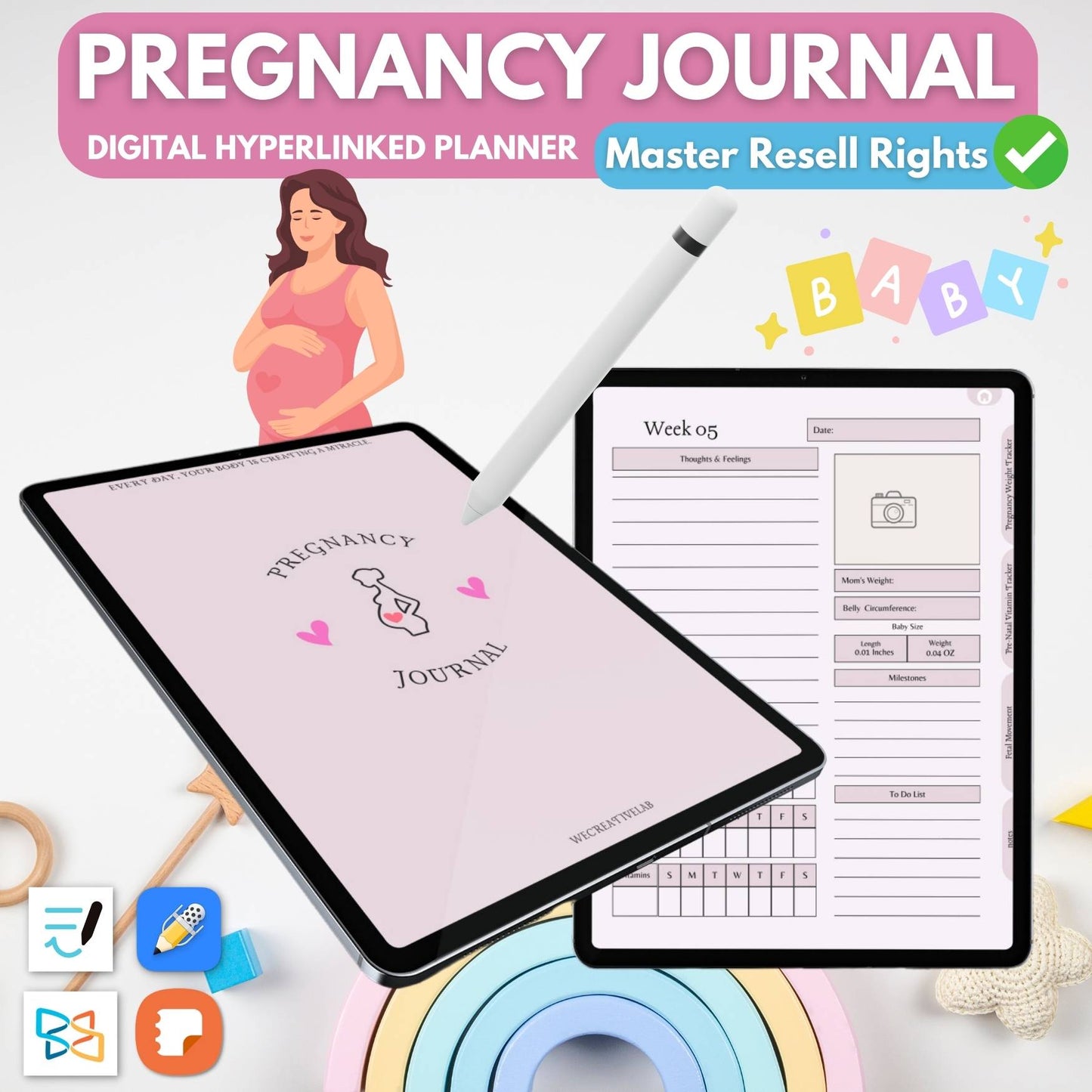 Digital Pregnancy Journal (Hyperlinked) With Master Resell Rights