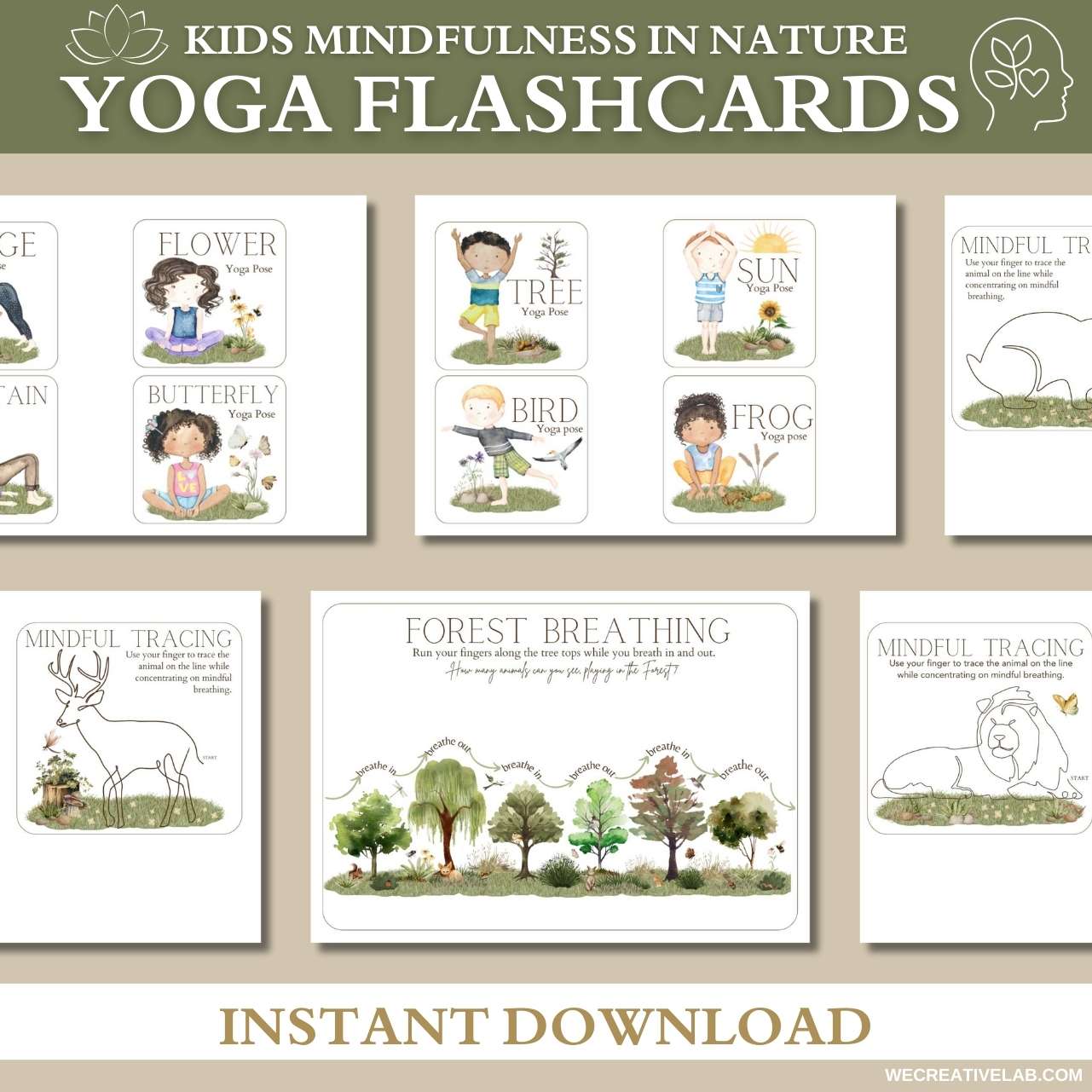 Nature Learning Pack for Kids, Printable Flashcards & Worksheets, Homeschool & Early Education