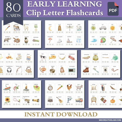 Nature Learning Pack for Kids, Printable Flashcards & Worksheets, Homeschool & Early Education