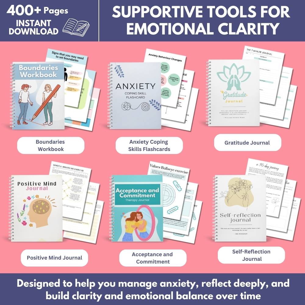 Anxiety & Self-Reflection Printable Bundle | Boundaries, Inner Critic, Coping Skills & Personal Growth (Personal Use)