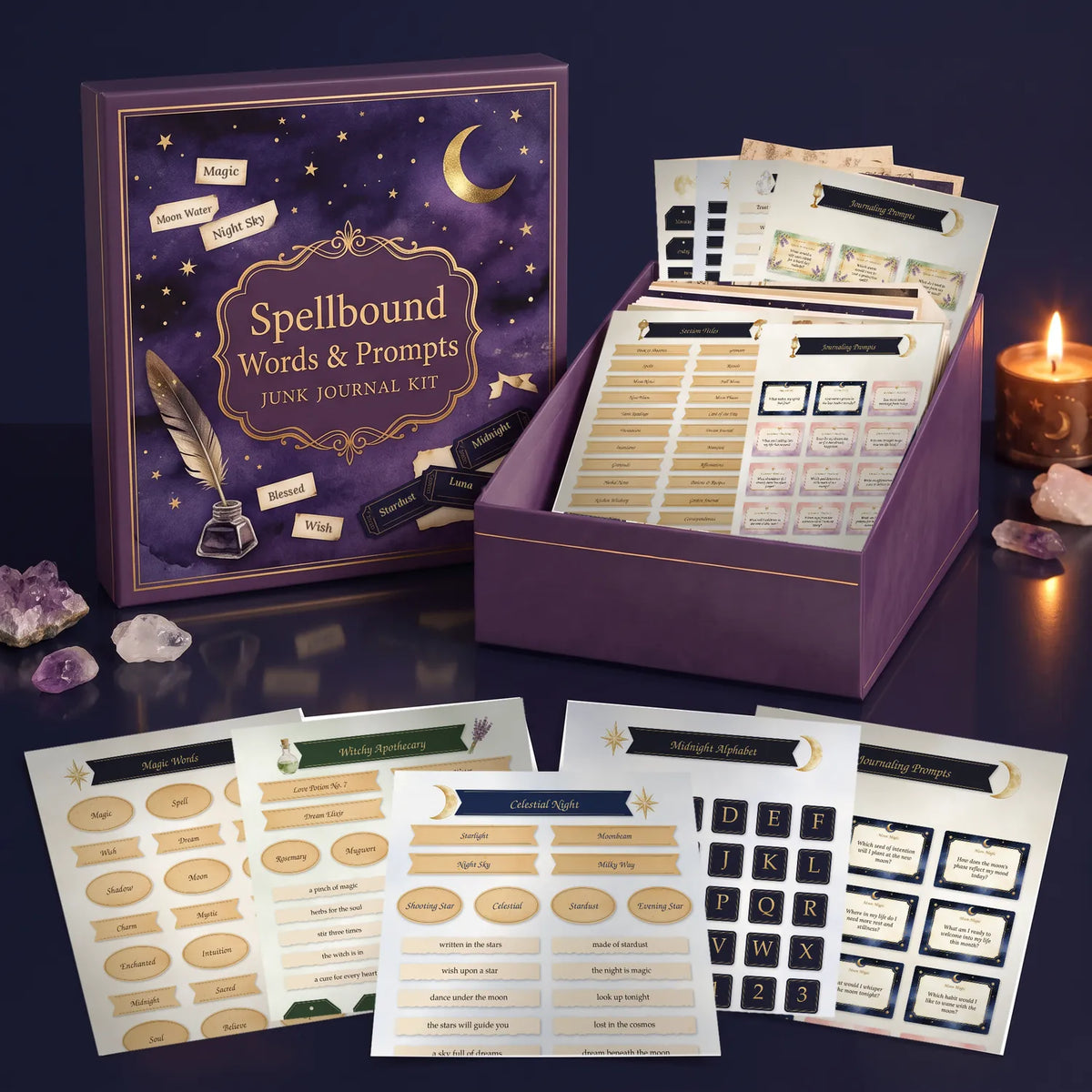 Spellbound Words & Prompts Kit – 500+ Printable Witchy Words, Phrases & Journaling Prompts