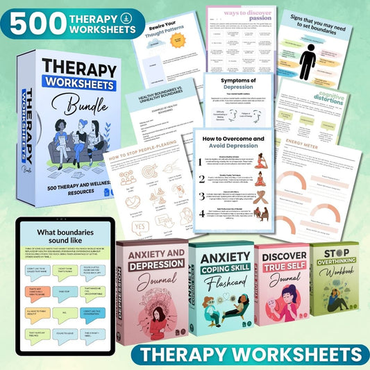 500 Printable Therapy Worksheets – For Therapists, Coaches & Educators