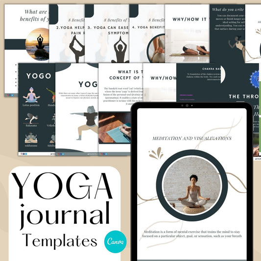 Modelli di diario di yoga - 100% modificabile e stampabile